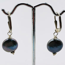 Load image into Gallery viewer, Platinum Freshwater Coin Pearl and Sterling Earrings 309447A