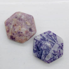 Load image into Gallery viewer, 2 Purple Flower Sodalite Hexagon Pendant Beads 8423