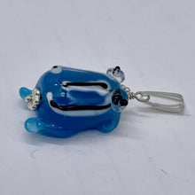 Load image into Gallery viewer, Lampwork Frog Sterling Silver Frog | 1" Long | Sky Blue | 1 Pendant |