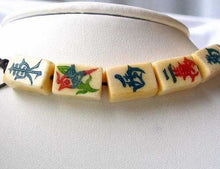 Load image into Gallery viewer, Rare Scrimshawed Mahjong 12 Tiles Waterbuffalo Bone Bead Set 104841C - PremiumBead Alternate Image 3
