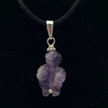 Load image into Gallery viewer, Hand Carved Amethyst Goddess of Willendorf and Sterling Silver Pendant 509287AMS - PremiumBead Alternate Image 3