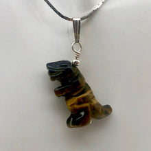 Load image into Gallery viewer, Tigereye Tyrannosaurus Rex Dinosaur Pendant Necklace|Sterling Silver Jewelry - PremiumBead Primary Image 1