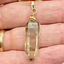 Load image into Gallery viewer, Smoky Quartz 14KGF Wire Wrap Crystal | 1 3/4" Long | Smoky clear | 1 Pendant