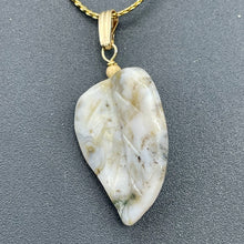 Load image into Gallery viewer, Ocean Jasper Carved Autumn Leaf Bead 14K Gold Filled Pendant | 1 3/4" Long |
