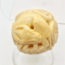 Load image into Gallery viewer, Carved Chinese Zodiac YEAR OF THE OX Bone Bead| 30mm | Cream | Round | 1 Bead | - PremiumBead Primary Image 1