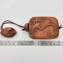 Load image into Gallery viewer, Hand Carved Crane Boxwood 3-part Inro Purse - PremiumBead Alternate Image 6