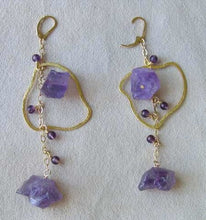 Load image into Gallery viewer, Designed in The USA Natural Amethyst 14Kgf Earrings 309021 - PremiumBead Primary Image 1