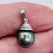 Load image into Gallery viewer, South Sea Pearl 14K White Gold Drop Pendant | 1" Long | Gray | 1 Pendant |