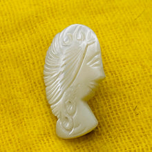 Load image into Gallery viewer, Mother of Pearl Carved Woman Sweater Pin | 1 1/8" Long | White| 1 Lapel Pin |
