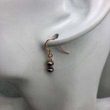 Load image into Gallery viewer, Delicate Rainbow Platinum 14k Rose Gold Filled Pearl Earrings | 7/8 inch drop |