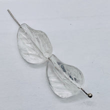 Load image into Gallery viewer, 2 Carved Clear Quartz 19x17x6mm Leaf Beads 10168