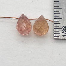 Load image into Gallery viewer, Imperial Topaz 2.45tcw Briolette | 7x4mm | Pink Orange | 2 Beads |
