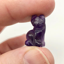 Load image into Gallery viewer, Adorable! Amethyst Sitting Carved Cat Figurine | 21x14x10mm | Purple - PremiumBead Primary Image 1
