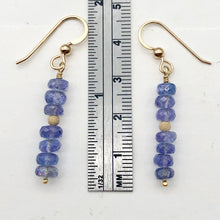 Load image into Gallery viewer, Tanzanite Faceted Roundel Bead 14K Gold Filled Earrings| 1.5" Long|Bluish Violet