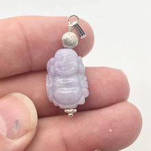 Load image into Gallery viewer, Hand Carved Lavender Jade Buddha Pendant with Silver Findings | 1 5/8" Long - PremiumBead Alternate Image 9