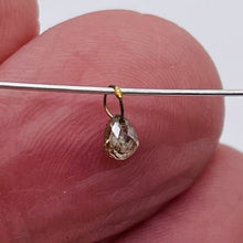 Load image into Gallery viewer, Champagne Diamond 0.34cts Briolette 18K Gold Pendant Bead | 3.75x3.25mm |
