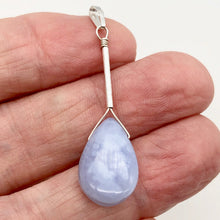 Load image into Gallery viewer, Blue Chalcedony Designer Sterling Silver Pendant | 20x13x6mm | 2" Long |