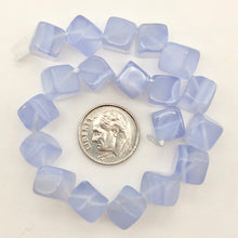 Load image into Gallery viewer, AAA Blue Chalcedony Diagonal Cut Cube Bead Half Strand | 18 Beads | 8x8x8mm |