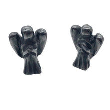 Load image into Gallery viewer, 2 Loving Hand Carved Hematite Guardian Angels | 21x14x8mm | Graphite