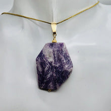 Load image into Gallery viewer, Purple Flower Sodalite 14K Gold Filled Pendant | Purple/White | 2" Long |