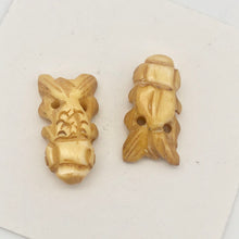 Load image into Gallery viewer, Carved Koi Gold Fish Waterbuffalo Bone Beads| 24x12x7mm| Beige | Fish | 2 Beads| - PremiumBead Alternate Image 5