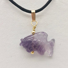 Load image into Gallery viewer, Swimmin'! Amethyst Koi Fish with 14k Gold Filled Findings Pendant 509265AMG - PremiumBead Alternate Image 2