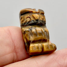 Load image into Gallery viewer, Wisdom Carved Tigereye Owl Figurine Worry-stone | 21x12x9mm | Golden Brown - PremiumBead Primary Image 1