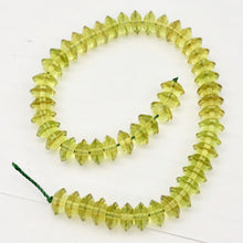 Load image into Gallery viewer, Amber Faceted Roundel Beads | 8x4mm | Green | 10 Bead(s)