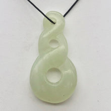Load image into Gallery viewer, Hand Carved Natural Serpentine Infinity Pendant with Black Cord 10821U - PremiumBead Primary Image 1