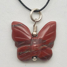 Load image into Gallery viewer, Flutter Carved Brecciated Jasper Butterfly and Sterling Silver Pendant 509256BJS - PremiumBead Alternate Image 5