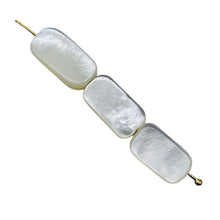 Load image into Gallery viewer, Shine 3 Natural Mother of Pearl Shell Beads 11x9x4mm to 15x9x3.5mm 002206