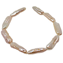 Load image into Gallery viewer, 8 Natural Peachy Pink Biwa Stick FW Pearls #4450