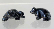 Load image into Gallery viewer, Prosperity 2 Hand Carved Hematite Frog Beads | 20x18x9.5mm | Silver black - PremiumBead Primary Image 1