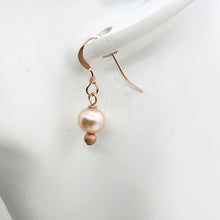 Load image into Gallery viewer, AAA Natural White 6mm Pearl 14k Rose Gold Filled Earrings | 1 inch drop |