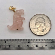 Load image into Gallery viewer, Rose Quartz Tyrannosaurus Rex Dinosaur Pendant Necklace|14k Gold Filled Jewelry - PremiumBead Alternate Image 5