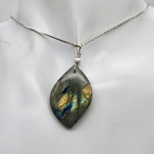 Load image into Gallery viewer, Labradorite Sterling Silver Drop Pendant | 1 7/8" Long | Blue Rainbow |