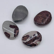 Load image into Gallery viewer, 4 Red Flower Apache Jasper Twist Oval Focal Beads 8900