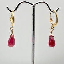 Load image into Gallery viewer, Sensational 6cts Genuine Natural Ruby and Solid 14K Gold Earrings 008536 - PremiumBead Alternate Image 4