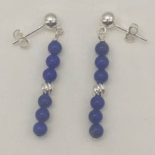 Load image into Gallery viewer, Natural AAA Lapis with Sterling Silver Stud Earrings | 1 1/2" Long | Blue |