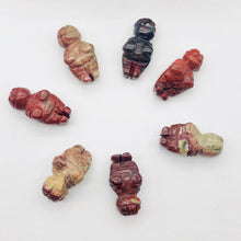 Load image into Gallery viewer, 2 Carved Brecciated Jasper Goddess of Willendorf Beads | 20x9x7mm | Red/Brown - PremiumBead Alternate Image 4