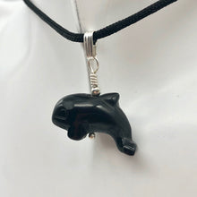 Load image into Gallery viewer, Happy Obsidian Orca Whale and Sterling Silver Pendant | 1.06&quot; Long | 509301ORS - PremiumBead Alternate Image 10
