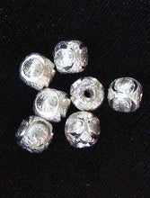 Load image into Gallery viewer, Seven Beads of Glitter Laser Cut 4mm Sterling Silver Beads 8595 - PremiumBead Primary Image 1
