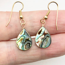 Load image into Gallery viewer, Abalone 14K Gold Filled Drop Earrings | 1 1/2" Long | Blue Silver |