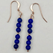 Load image into Gallery viewer, Natural AAA Lapis with 14K Rose Gold Filled Earrings | 1 3/4" Long | Blue |