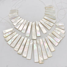 Load image into Gallery viewer, Designer! Mother of Pearl Shell Slab Collar Strand | 21 beads | - PremiumBead Alternate Image 2