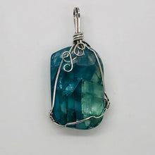 Load image into Gallery viewer, Blue Fluorite Wire Wrap Sterling Silver Drop Pendant | 1 3/4" Long | Blue | 1 ea