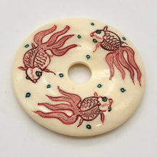 Load image into Gallery viewer, Carved & Etched Koi Fish 40mm Pi Circle Centerpiece 10747 - PremiumBead Primary Image 1