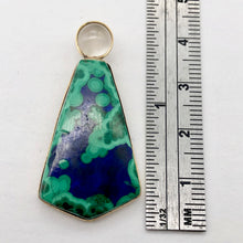 Load image into Gallery viewer, Natural Azurite Malachite 14K Gold Pendant with Moonstone - PremiumBead Alternate Image 9