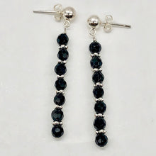 Load image into Gallery viewer, Onyx Sterling Silver Post Dangle Earrings | 2" Long | Black | 1 Pair |