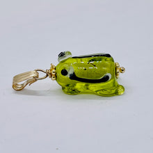 Load image into Gallery viewer, Lampwork Frog 14K Gold Filled Frog | 1" Long | Peridot | 1 Pendant |